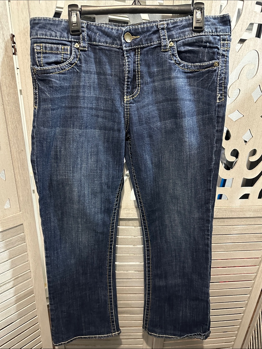 Kut from the Kloth Dark Blue high rise bootcut Jeans size 14